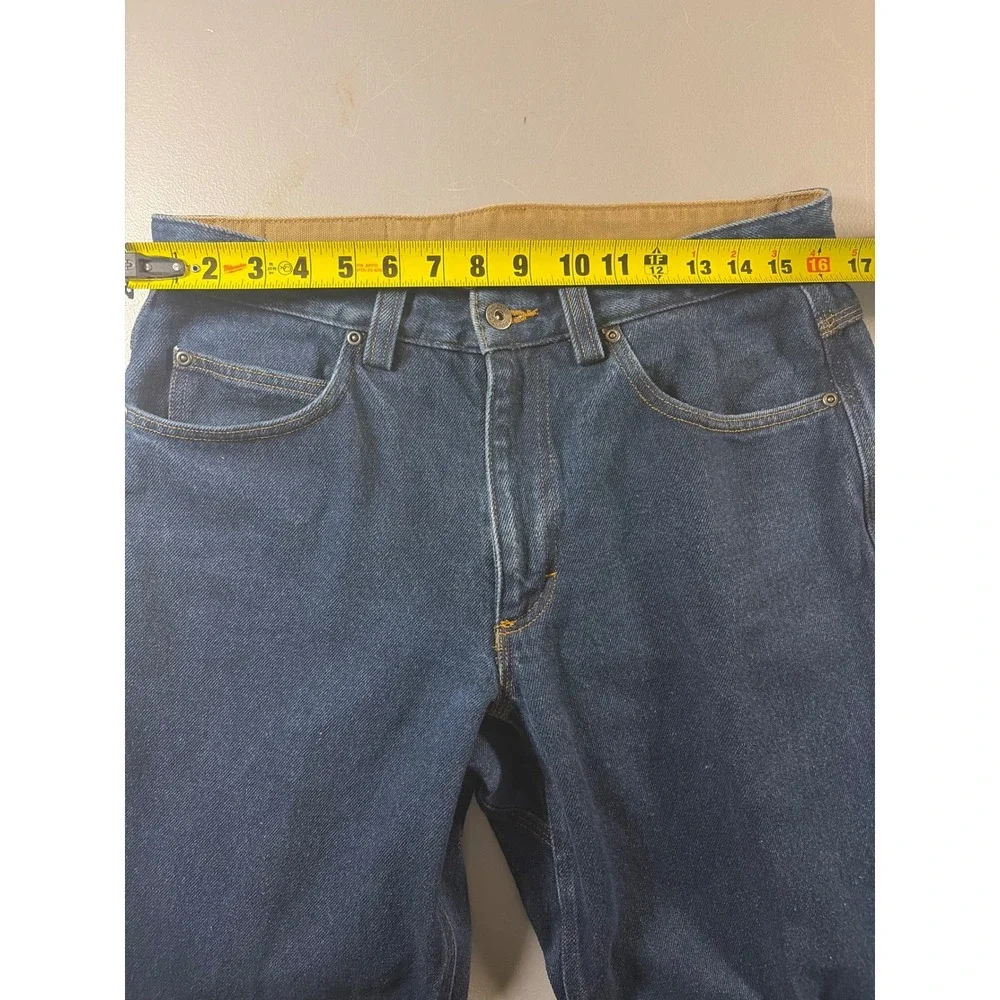 Duluth Trading Co Relaxed Fit Jeans Mens 32x34 Dark Wash Blue 100% Cotton Denim